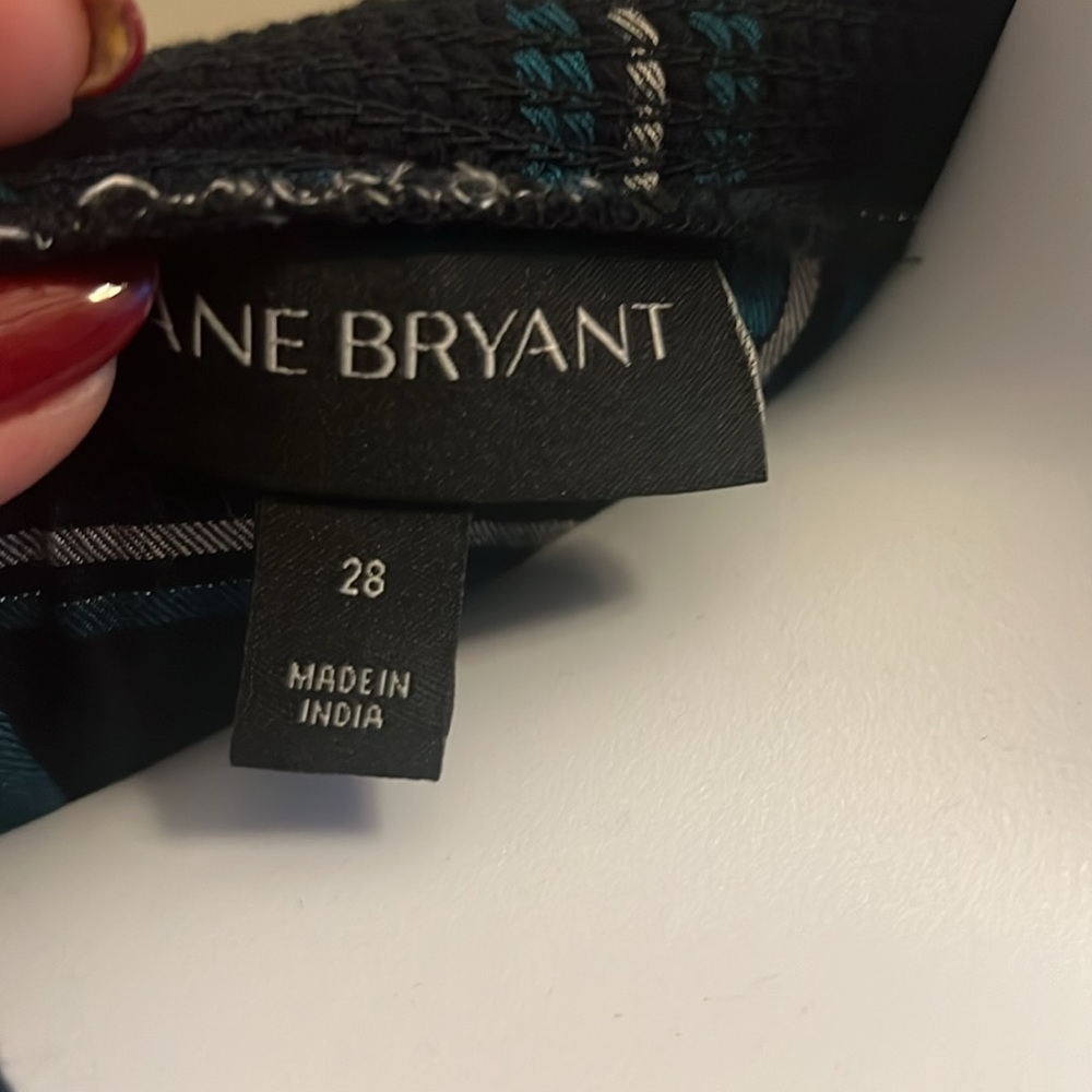 Lane Bryant Blue Metallic Plaid Popover Flannel Tunic - Picture 6 of 6